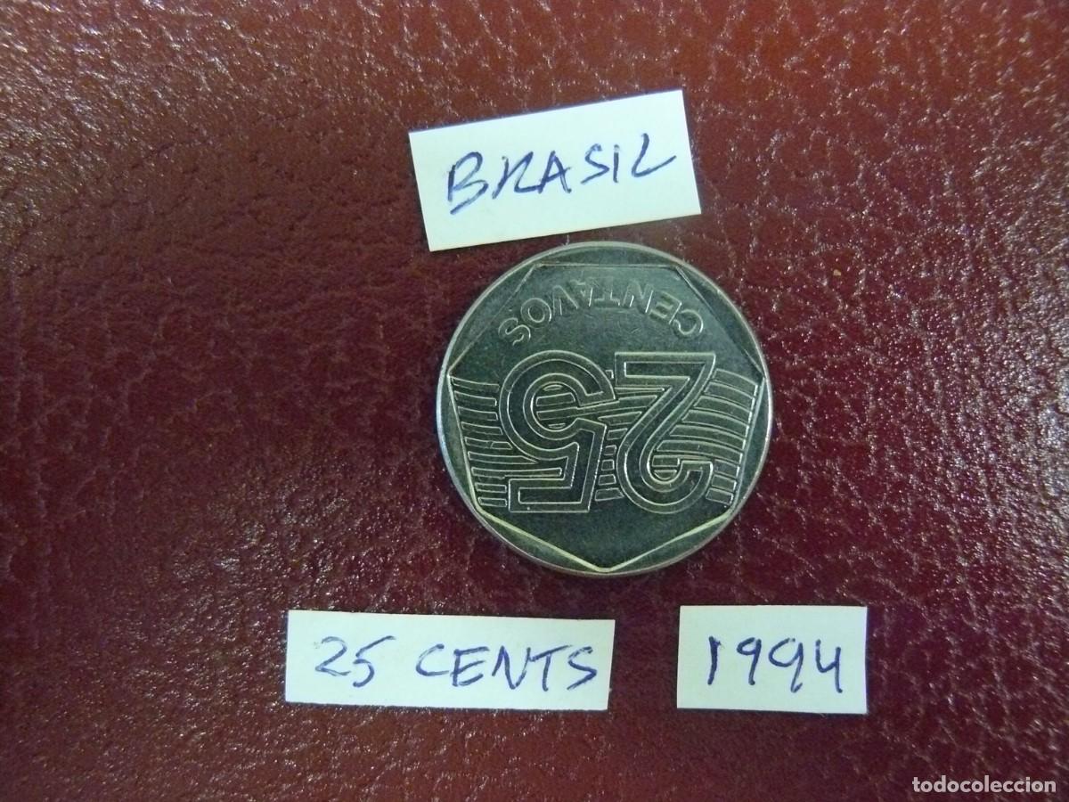 Monedas antiguas de Am&eacute;rica: Moneda de Brasil 25 Cents 1994 - Foto 2
