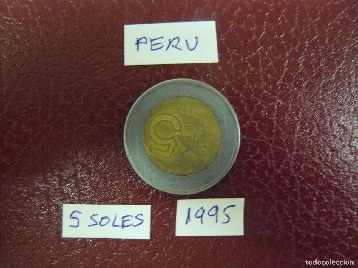 Monedas antiguas de Am&eacute;rica: Moneda de Peru 5 Soles 1995 - Foto 2