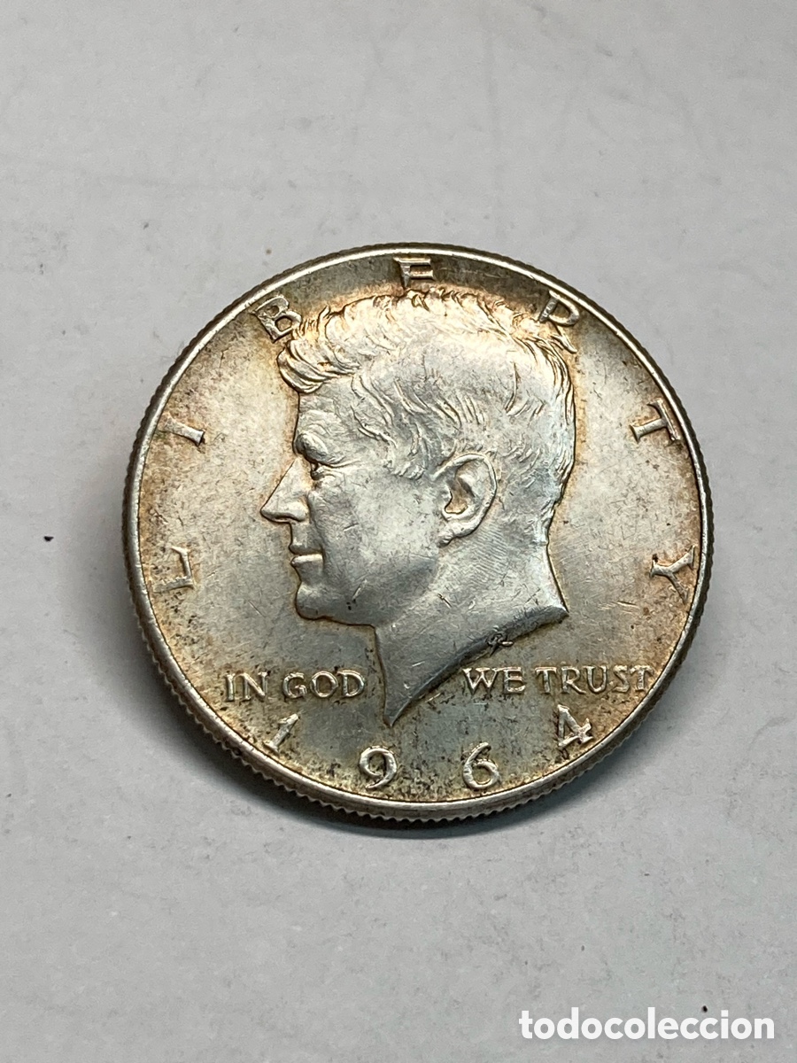Monedas antiguas de Am&eacute;rica: Moneda de plata Half Dollar 1964 L55 - Foto 2