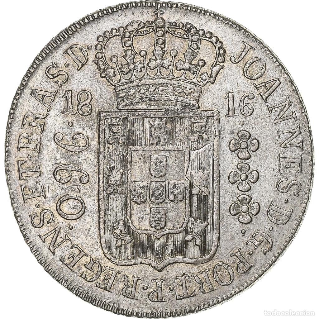 Monedas antiguas de Am&eacute;rica: [#1507082] Brasil, Jo&atilde;o VI, 960 Reis, 1816, Rio de Janeiro, Overstruck, Plata, MBC+