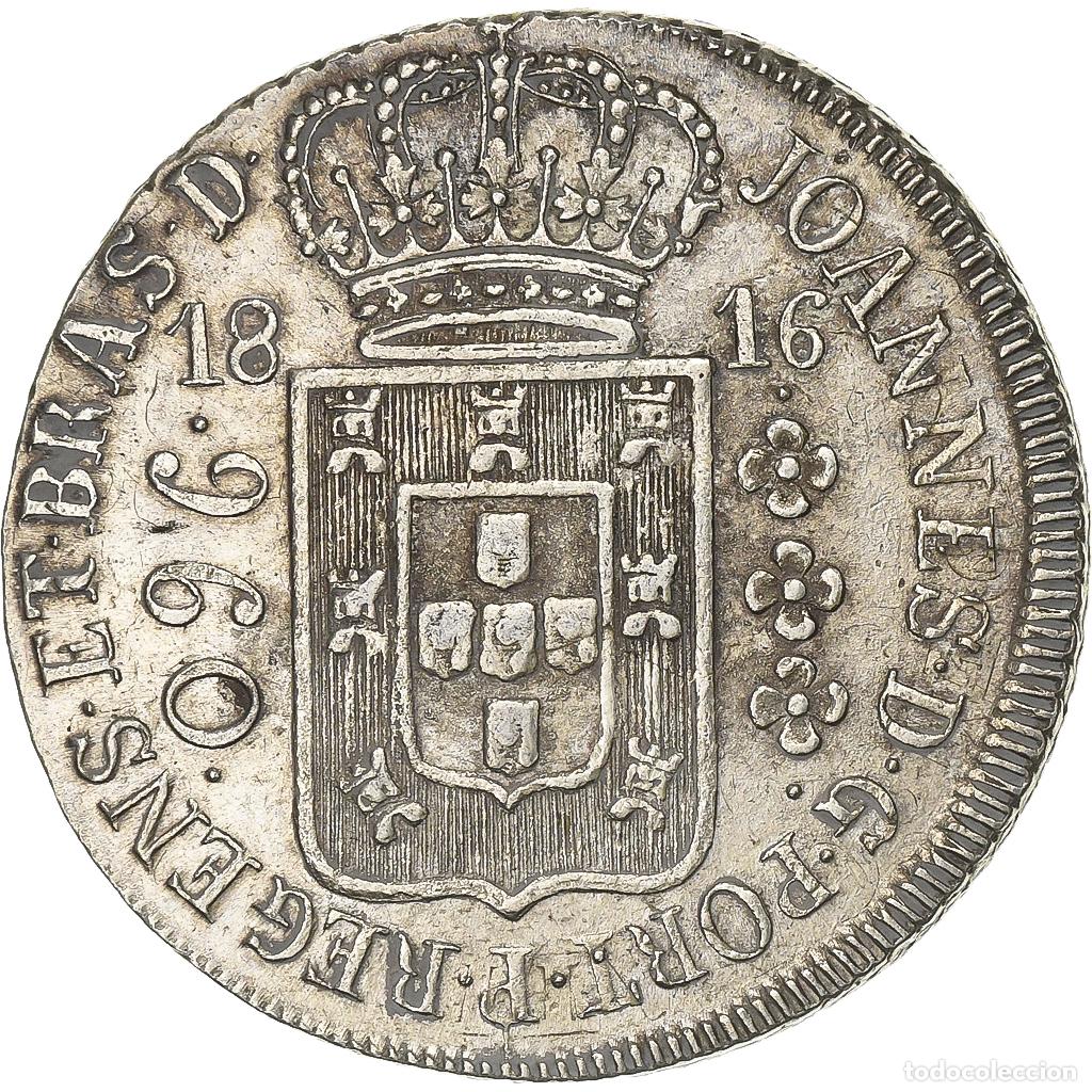 Monete antiche di America: [#1507080] Brasil, Jo&atilde;o VI, 960 Reis, 1816, Rio de Janeiro, Overstruck, Plata, MBC+