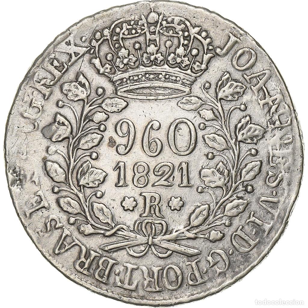 Monedas antiguas de Am&eacute;rica: [#1507088] Brasil, Jo&atilde;o VI, 960 Reis, 1821, Rio de Janeiro, Overstruck, Plata, MBC+