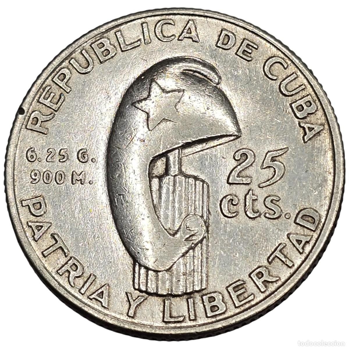 Monedas antiguas de Am&eacute;rica: CUBA. 25 CENTAVOS. 1953. - Foto 2