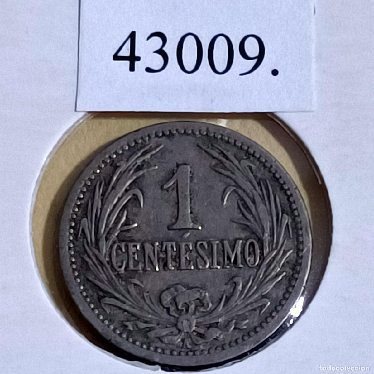 Monedas antiguas de Am&eacute;rica: Uruguay 1 centesimo 1909, c&eacute;ntimo - Foto 2