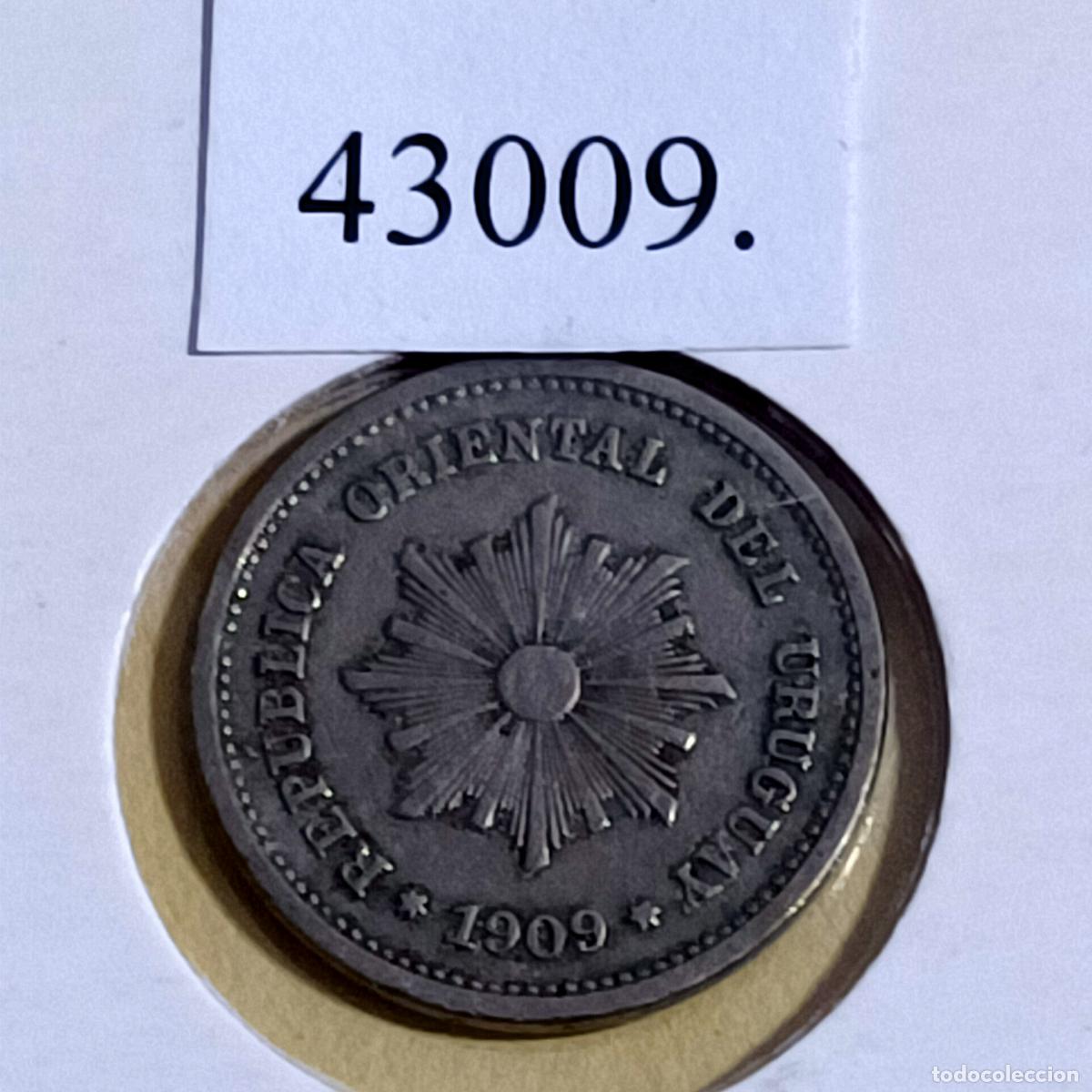 Monedas antiguas de Am&eacute;rica: Uruguay 1 centesimo 1909, c&eacute;ntimo - Foto 1