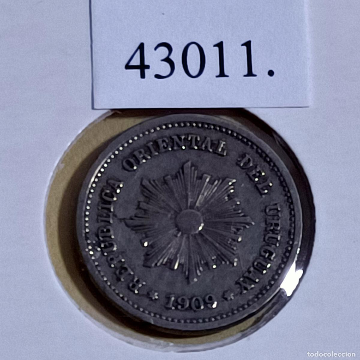 Monedas antiguas de Am&eacute;rica: Uruguay 1 centesimo 1909, c&eacute;ntimo - Foto 1