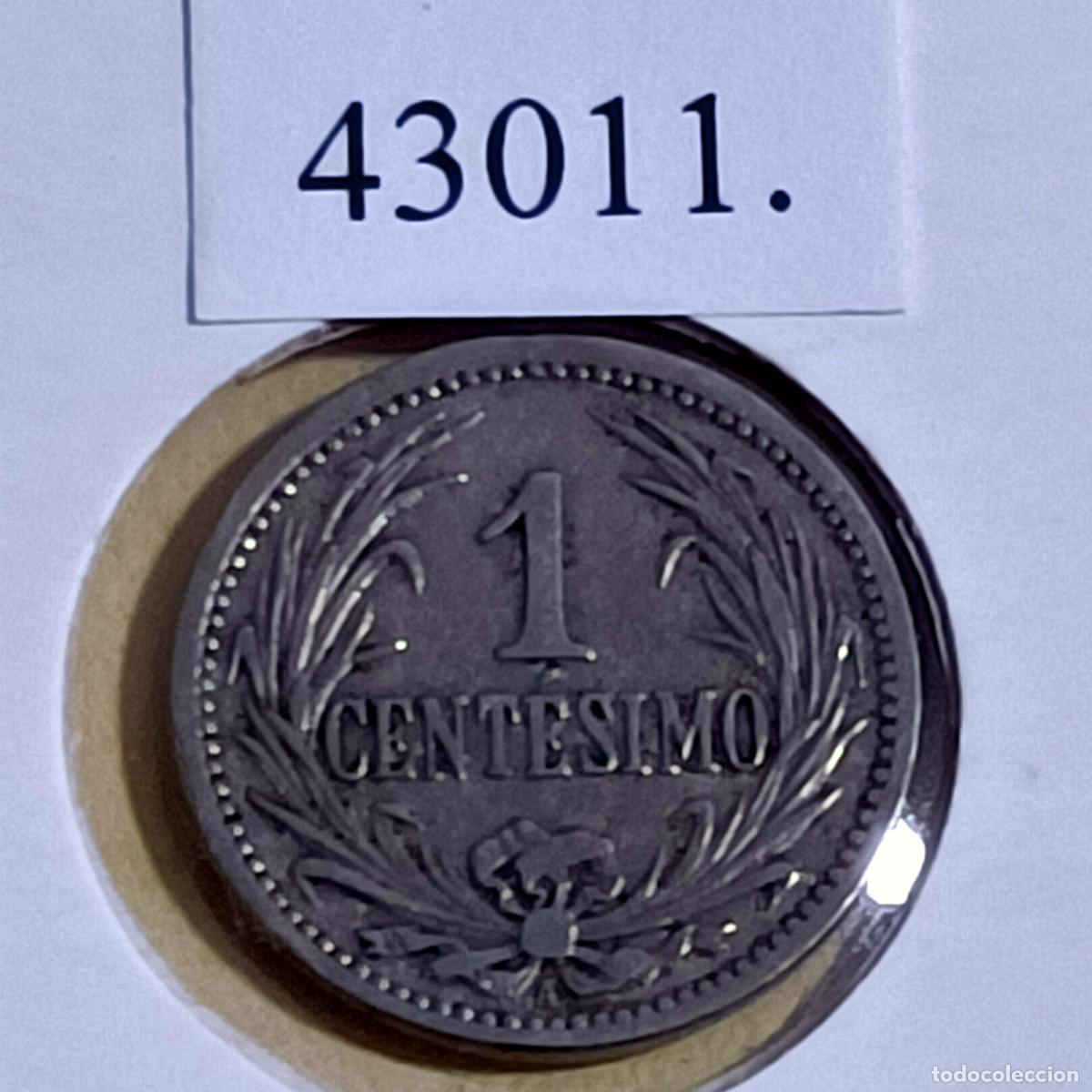 Monedas antiguas de Am&eacute;rica: Uruguay 1 centesimo 1909, c&eacute;ntimo - Foto 2