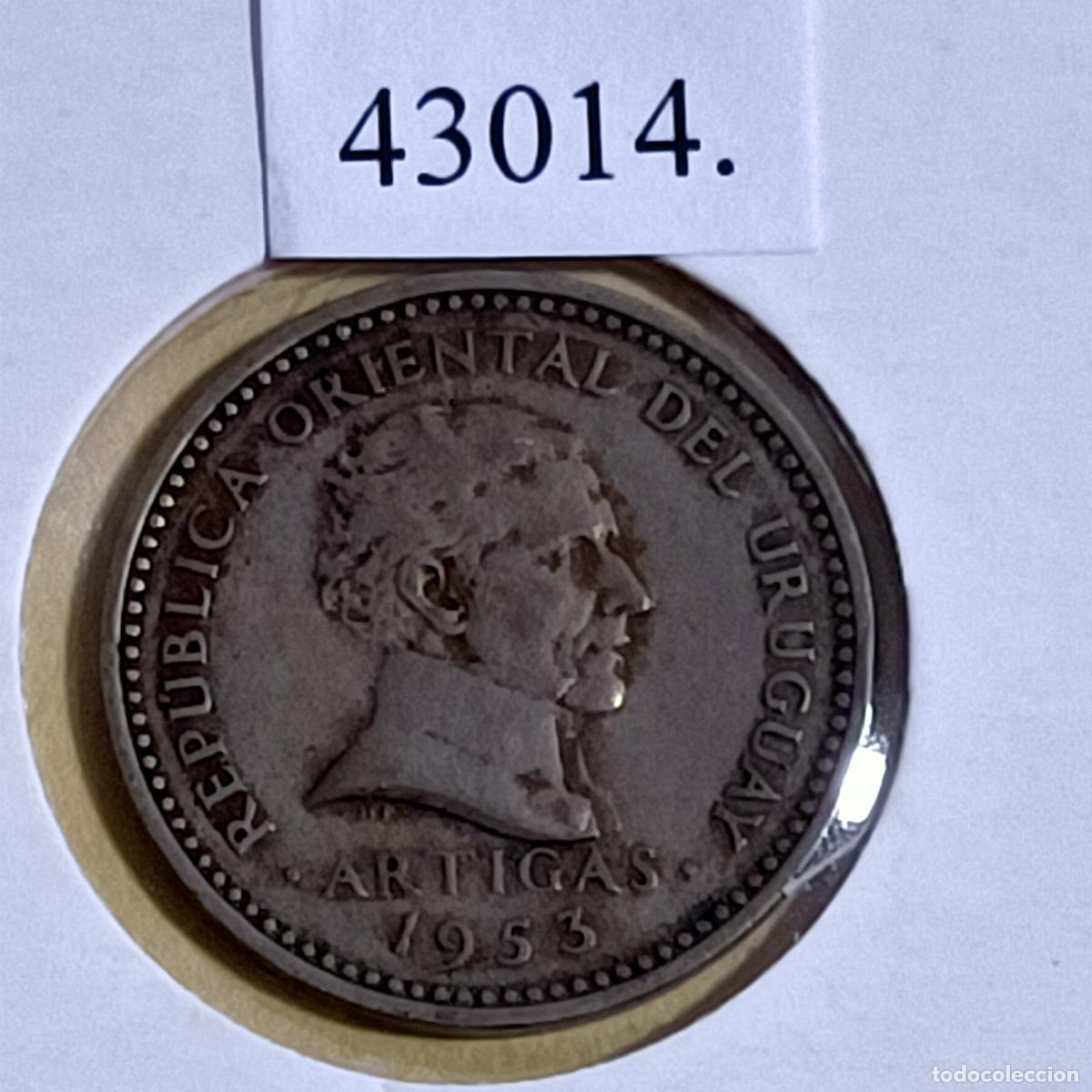 Monedas antiguas de Am&eacute;rica: Uruguay 10 centesimos 1953, c&eacute;ntimo - Foto 1