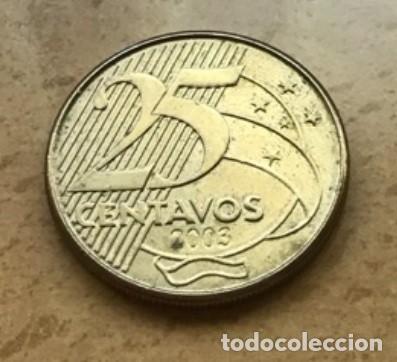 Monedas antiguas de Am&eacute;rica: 25 centavos de Brasil. A&ntilde;o 2003 - Foto 1