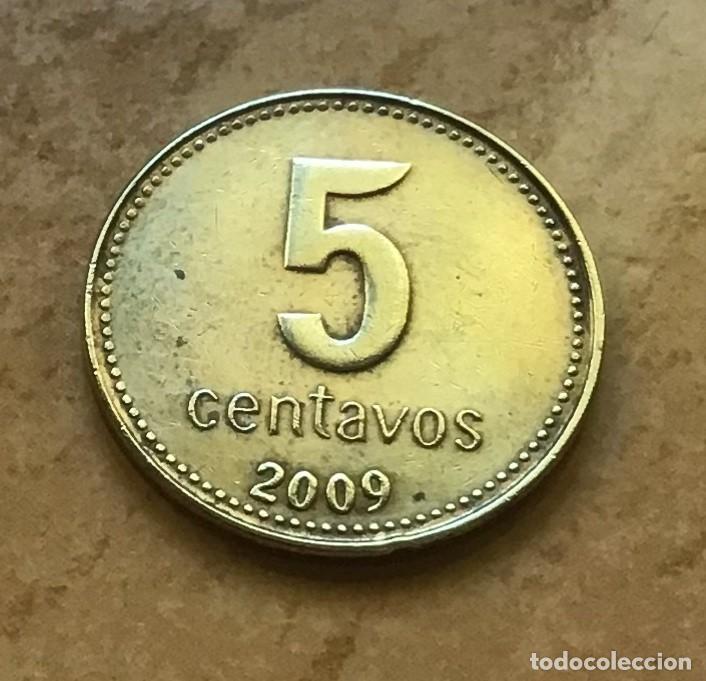 Monedas antiguas de Am&eacute;rica: 5 centavos de Argentina. A&ntilde;o 2009