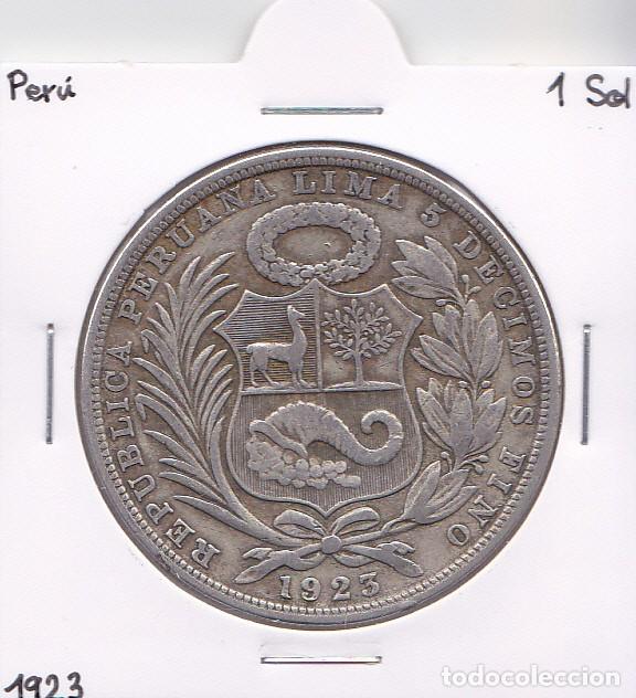 Monedas antiguas de Am&eacute;rica: PER&Uacute; 1 SOL 1923 REP&Uacute;BLICA PERUANA - Foto 1