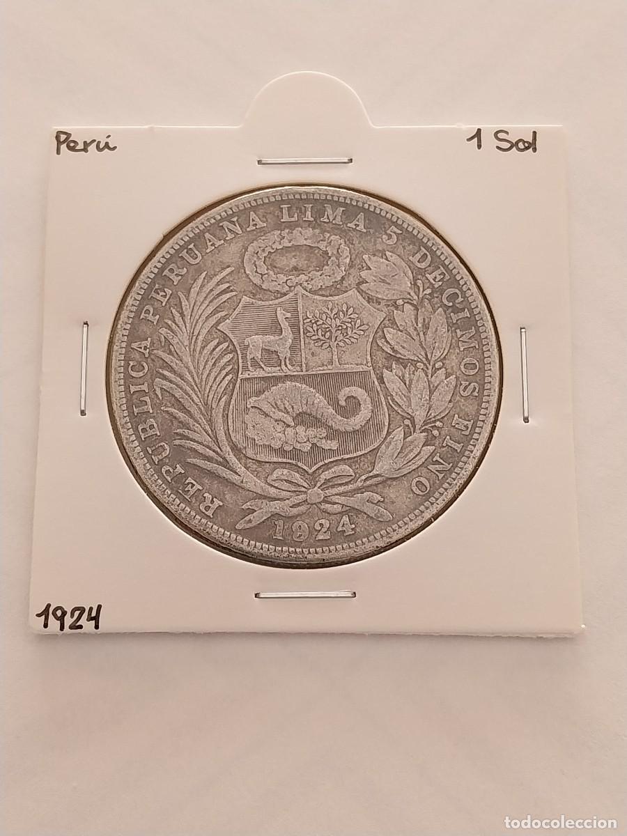 Monedas antiguas de Am&eacute;rica: PER&Uacute; 1 SOL 1924 REP&Uacute;BLICA PERUANA - Foto 3