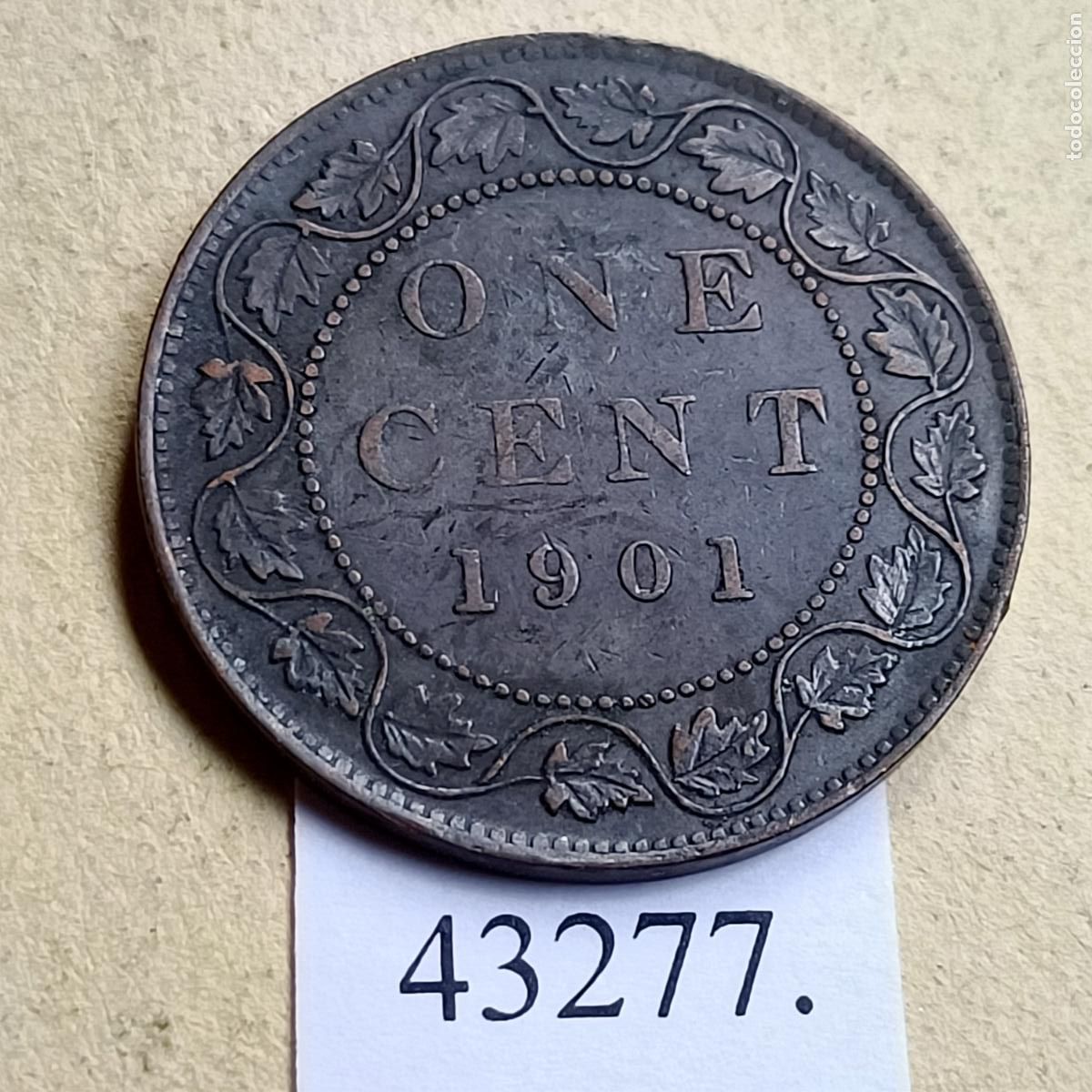 Monedas antiguas de Am&eacute;rica: Canada 1 c&eacute;ntimo 1901 - Foto 2