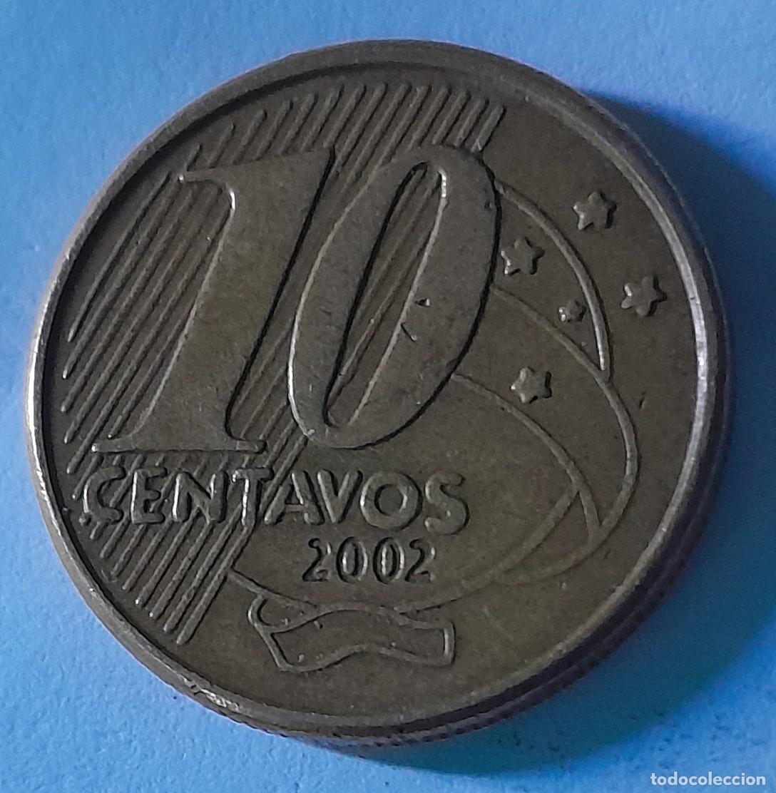 Monedas antiguas de Am&eacute;rica: Moneda de Brasil de 2002. 10 centavos - Foto 2