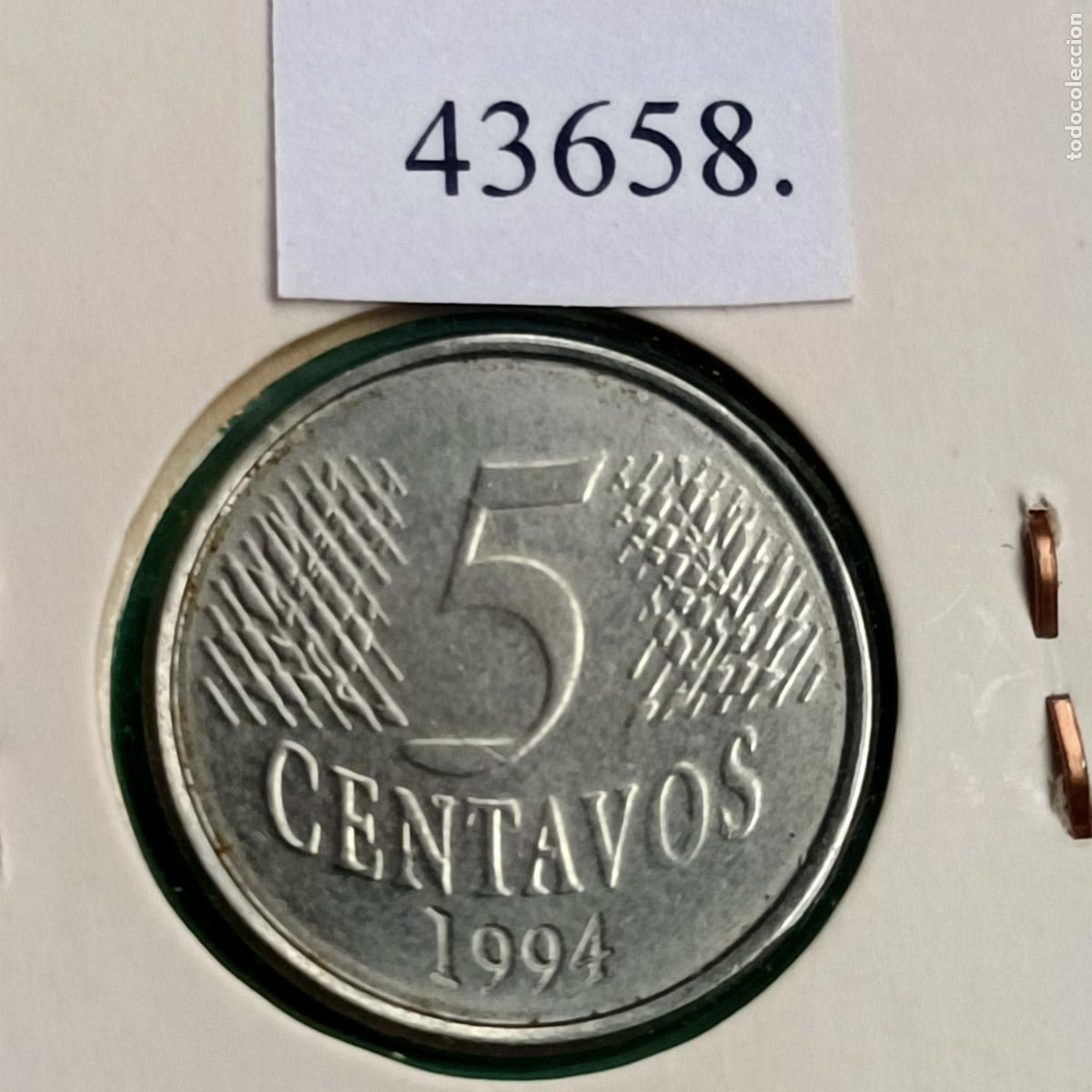 Monedas antiguas de Am&eacute;rica: Brasil 5 centavos 1994, c&eacute;ntimos - Foto 2