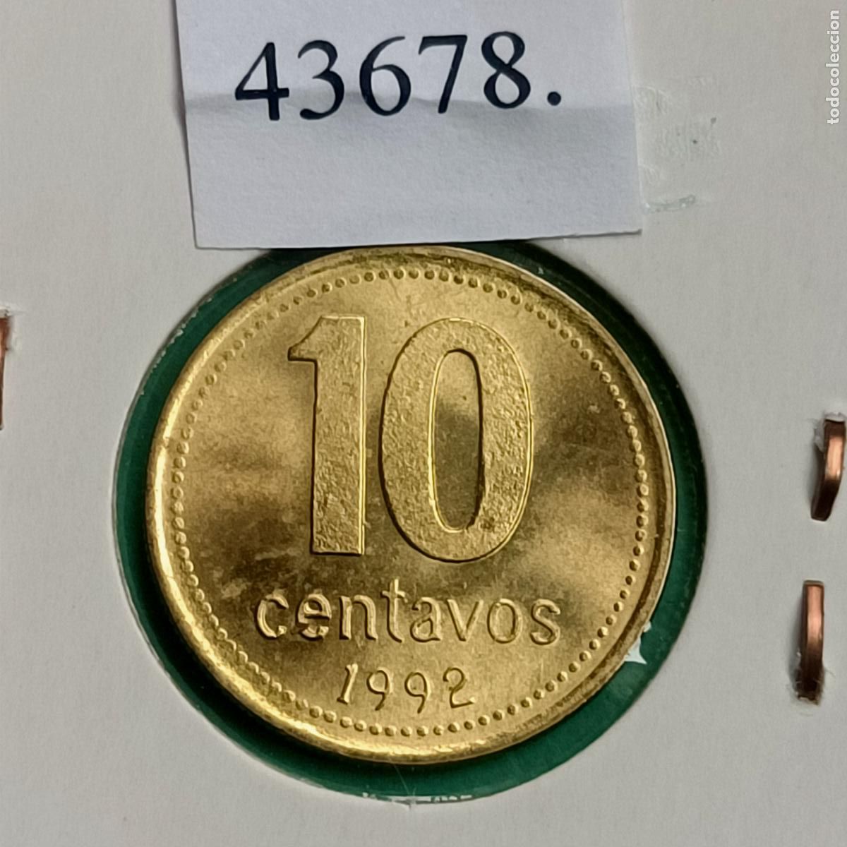 Monedas antiguas de Am&eacute;rica: Argentina 10 c&eacute;ntimos, 1992, centavos - Foto 1