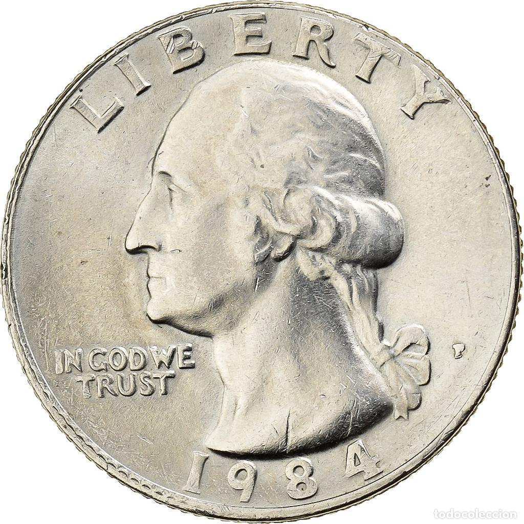 Alte M&uuml;nzen aus Amerika: [#198919] Estados Unidos, Quarter, Washington, 1984, U.S. Mint, Cobre - n&iacute;quel recubierto