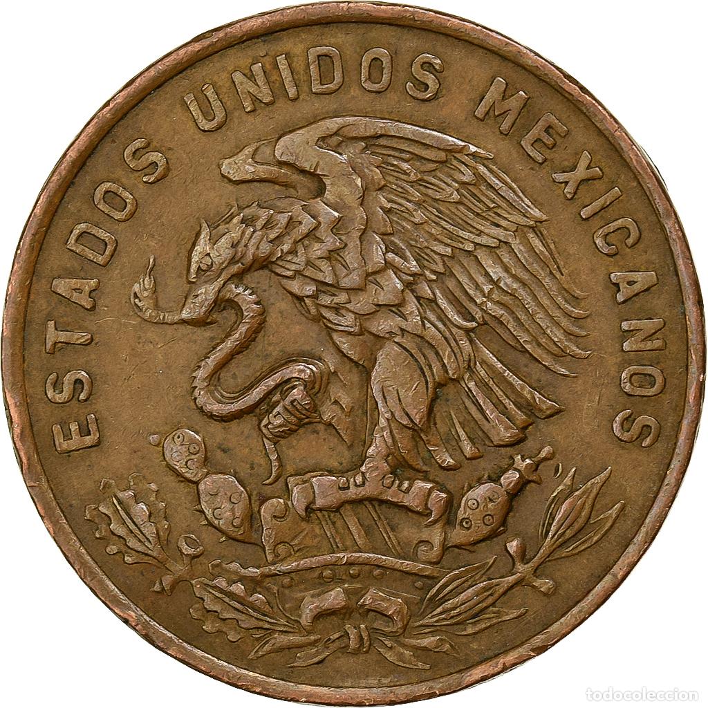 Moedas antigas da Am&eacute;rica: [#198939] M&eacute;xico, 20 Centavos, 1966, Mexico City, Bronce, MBC, KM:440