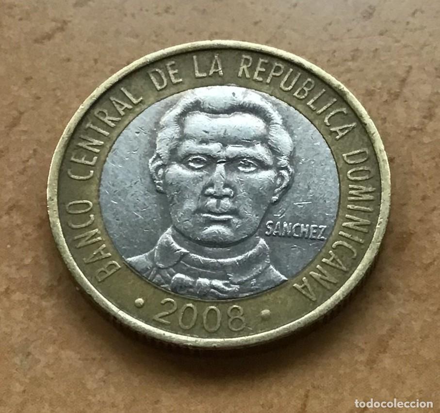 Monedas antiguas de Am&eacute;rica: 5 pesos de Rep&uacute;blica Dominicana. A&ntilde;o 2008. NO magn&eacute;tica