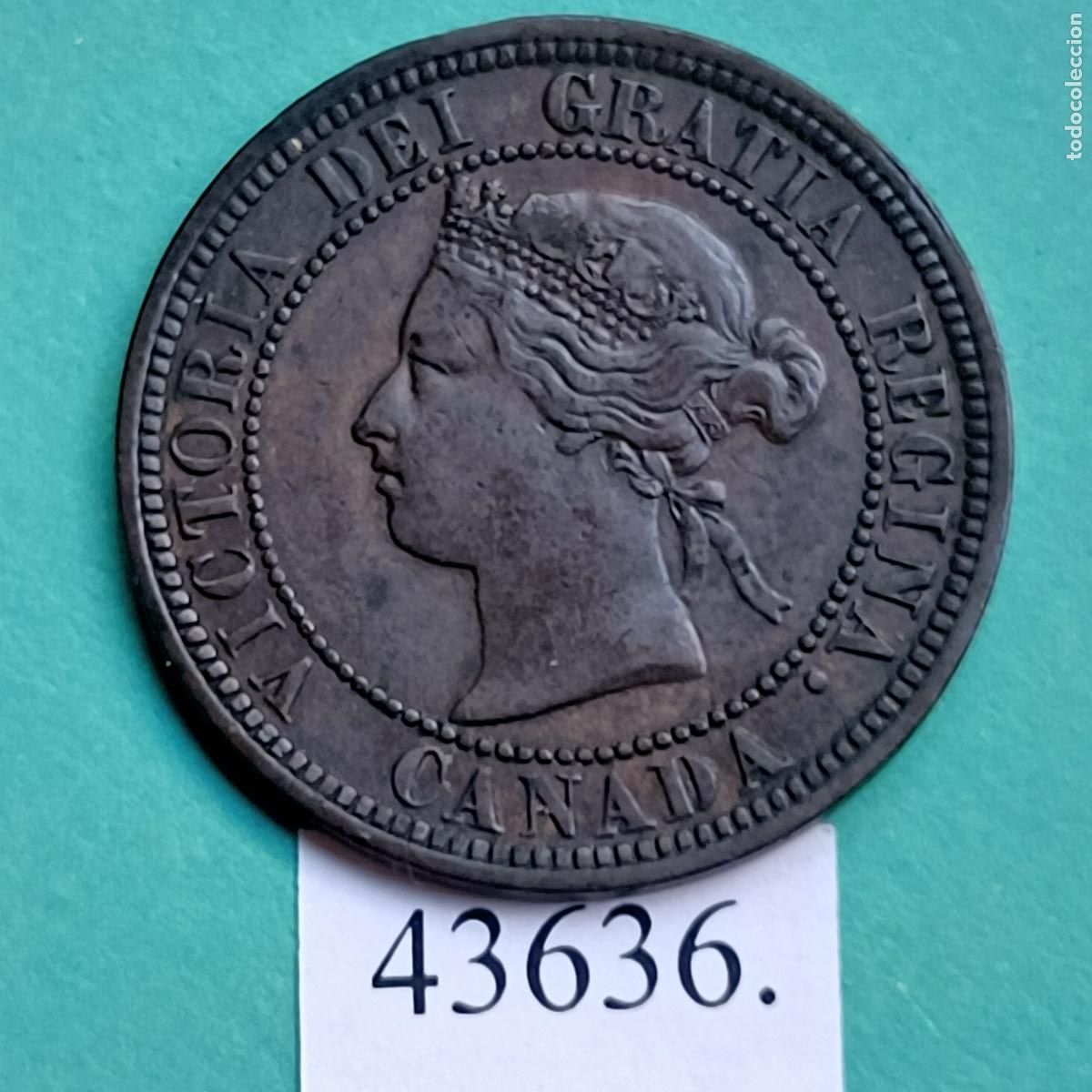 Monedas antiguas de Am&eacute;rica: Canada 1 c&eacute;ntimo 1876 H - Foto 1