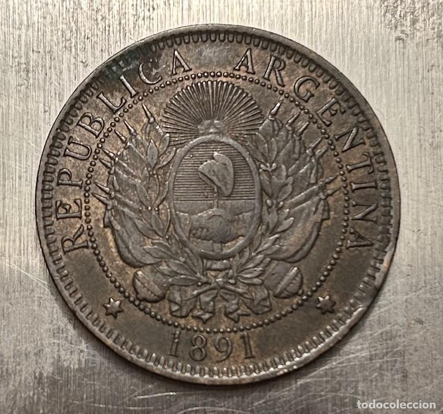 Monedas antiguas de Am&eacute;rica: 2 CENTAVOS 1891 ARGENTINA - Foto 2