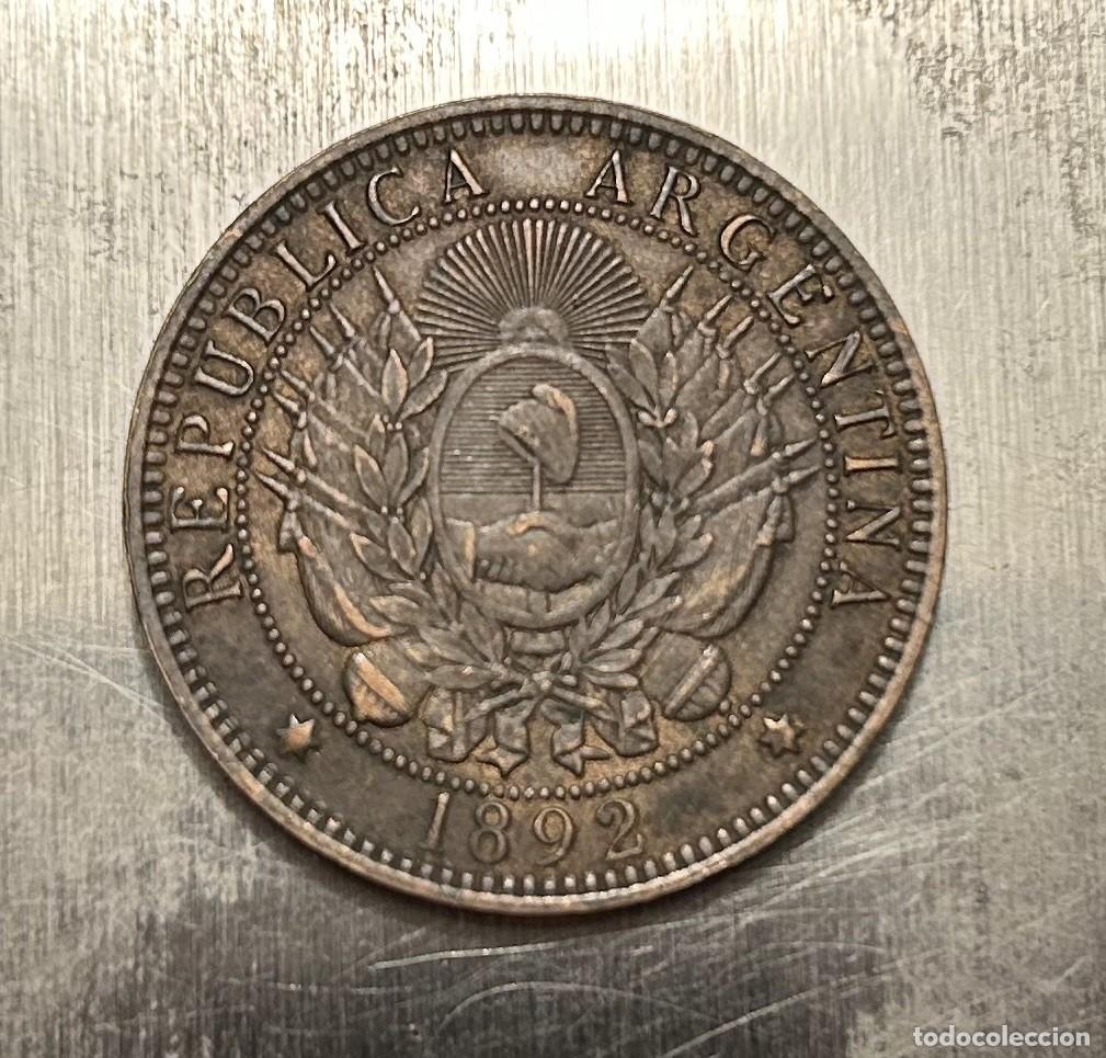 Monedas antiguas de Am&eacute;rica: 2 CENTAVOS 1892 ARGENTINA - Foto 2