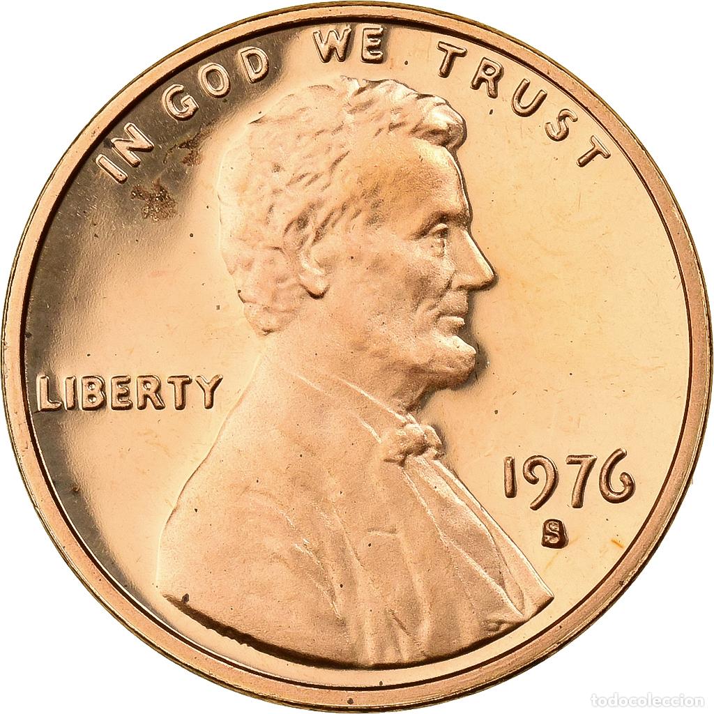 Monnaies anciennes d'Am&eacute;rique: [#199157] Estados Unidos, Cent, Lincoln, 1976, U.S. Mint, Prueba, Lat&oacute;n, FDC, KM:201