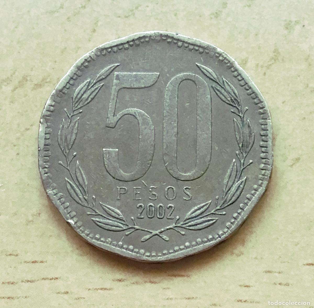 Monedas antiguas de Am&eacute;rica: 50 pesos de Chile. A&ntilde;o 2002 - Foto 1