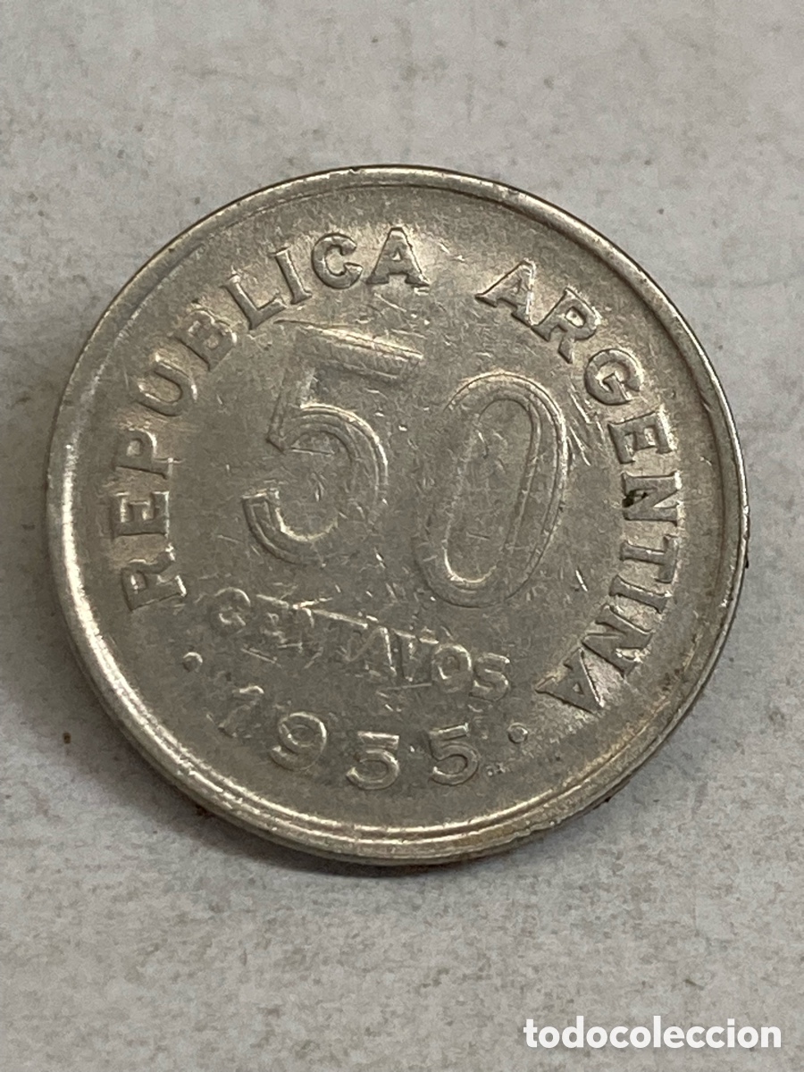 Monedas antiguas de Am&eacute;rica: Moneda 50 centavos 1955 M53 - Foto 1