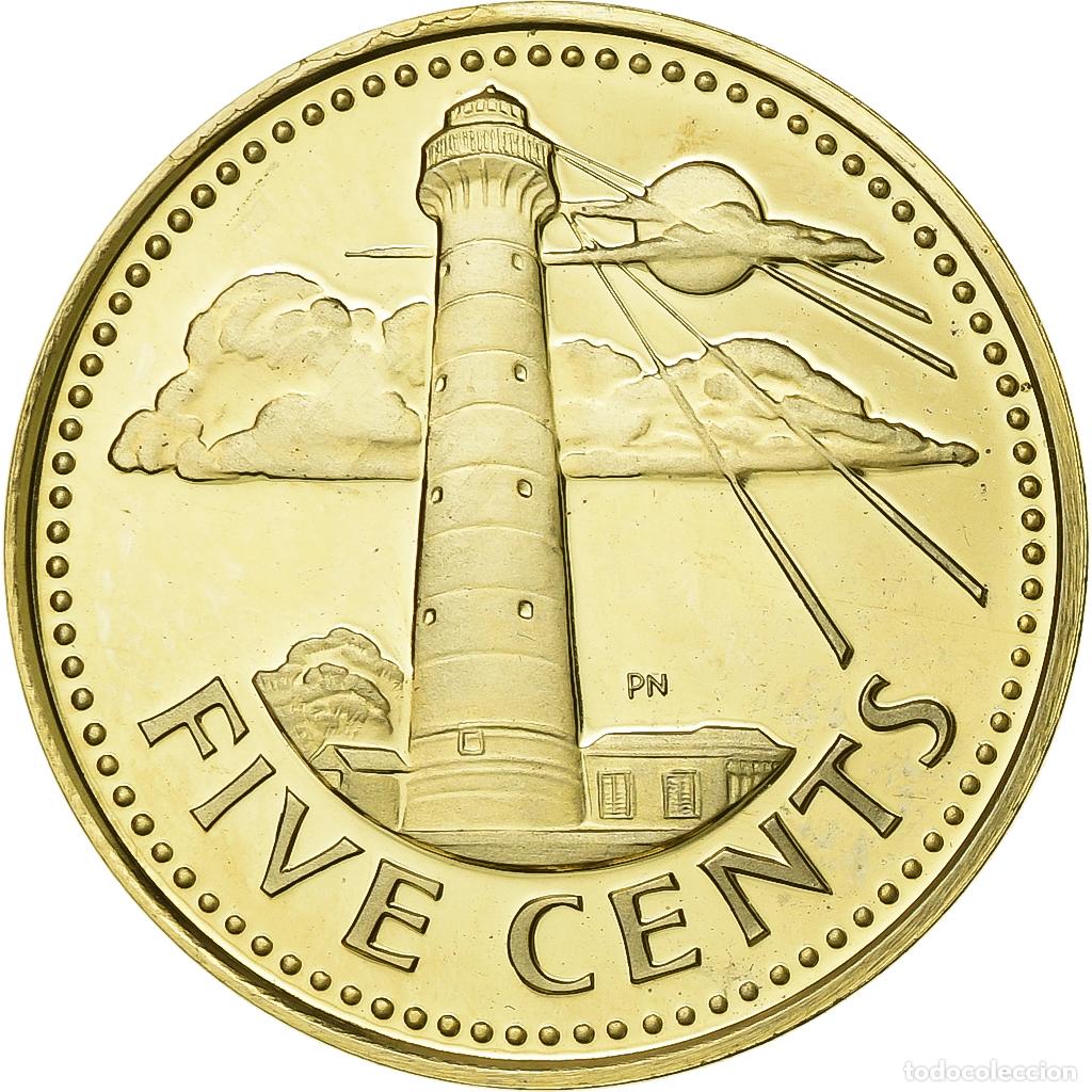 Monedas antiguas de Am&eacute;rica: [#199851] Barbados, 5 Cents, 1973, Franklin Mint, BE, Lat&oacute;n, FDC, KM:11
