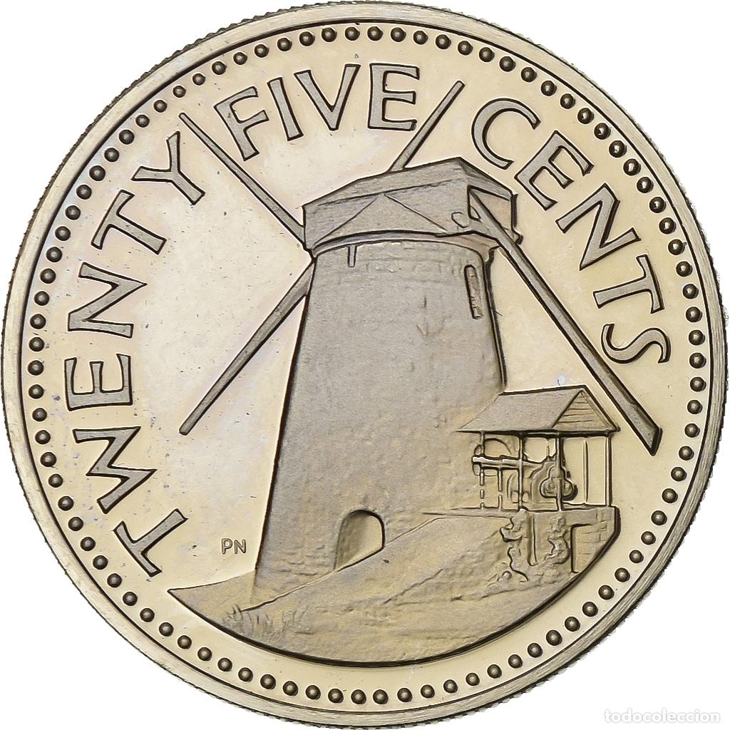 Monedas antiguas de Am&eacute;rica: [#199849] Barbados, 25 Cents, 1973, Franklin Mint, BE, Cobre - n&iacute;quel, FDC, KM:13