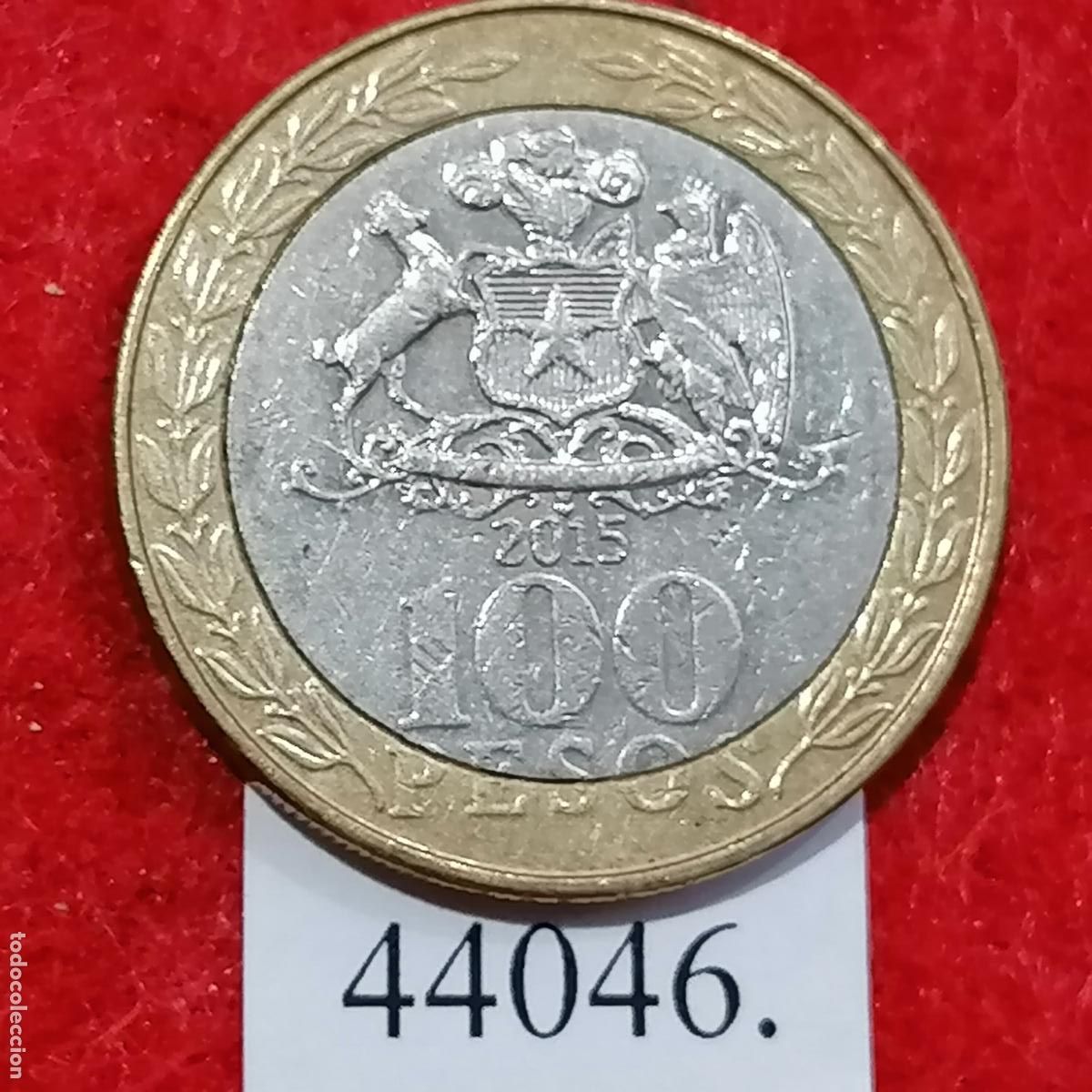 Monnaies anciennes d'Am&eacute;rique: Chile 100 pesos 2015, bimet&aacute;lica, Mapuche