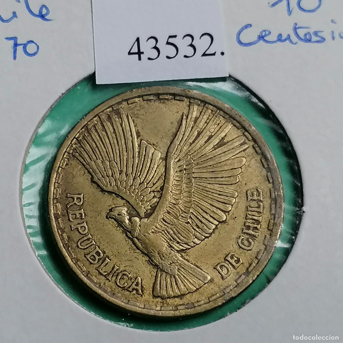 Monedas antiguas de Am&eacute;rica: Chile 1970 E&ordm;, 10 cent&eacute;simos de Escudo, c&eacute;ntimos - Foto 1