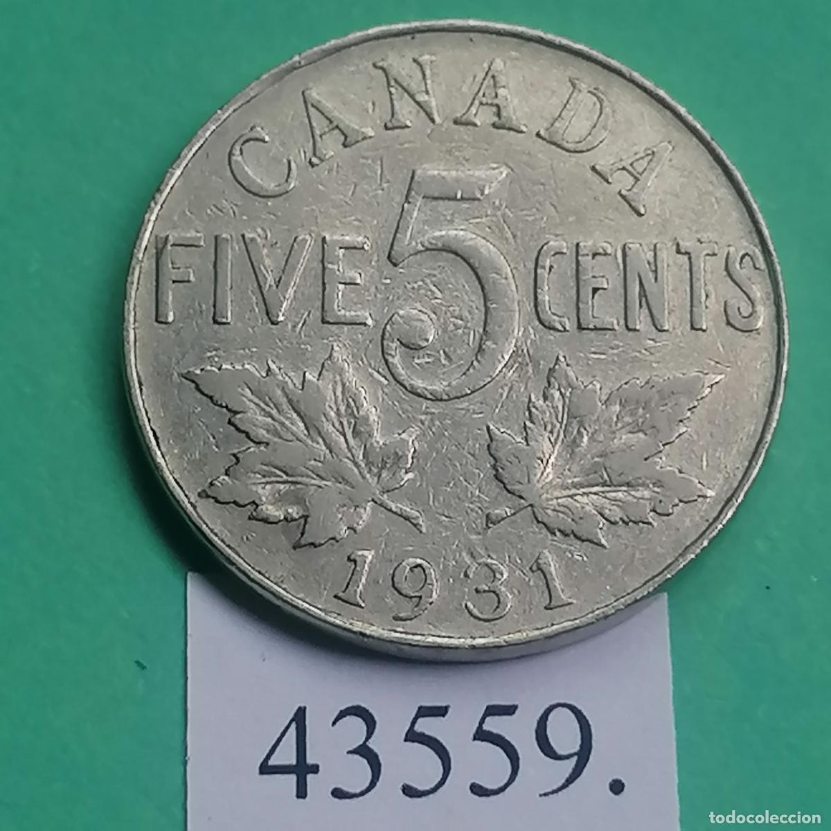 Monedas antiguas de Am&eacute;rica: Canada 5 centimos 1931 - Foto 1