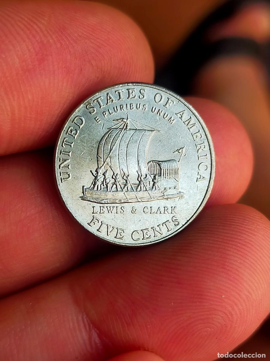 Moedas antigas da Am&eacute;rica: MONEDA DE 5 CINCO CENTAVOS NICKEL 2004 D DENVER ESTADOS UNIDOS USA AMERICA MUY BUENA CONSERVACION