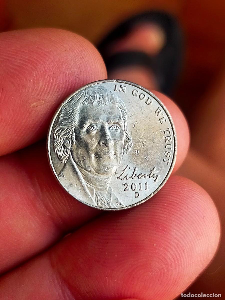 Moedas antigas da Am&eacute;rica: MONEDA DE 5 CINCO CENTAVOS NICKEL 2011 D DENVER ESTADOS UNIDOS USA AMERICA MUY BUENA CONSERVACION
