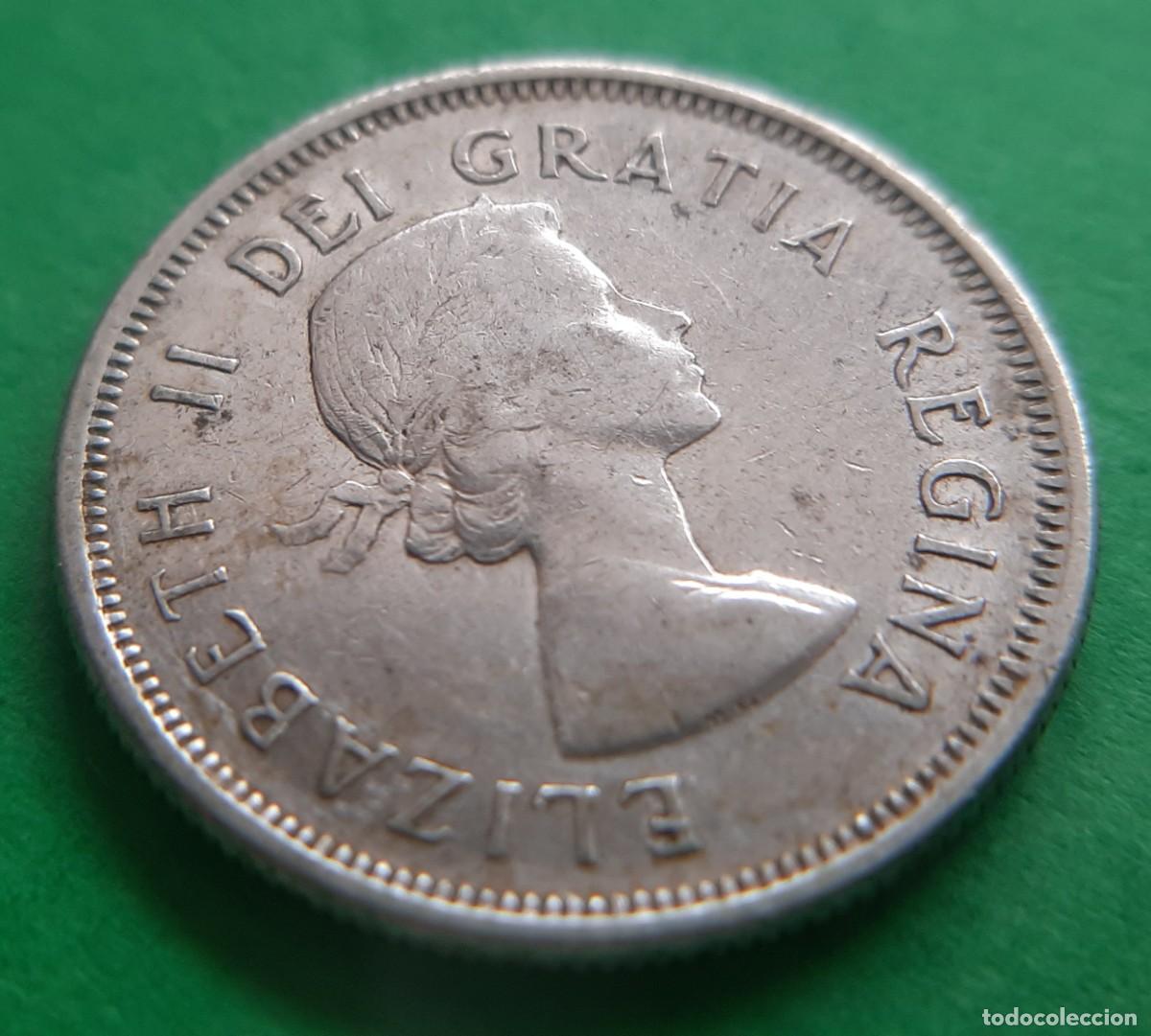 Monedas antiguas de Am&eacute;rica: ❤(CANAD&Aacute;)(PLATA)❤(1961) 25 CENTAVOS - Foto 3