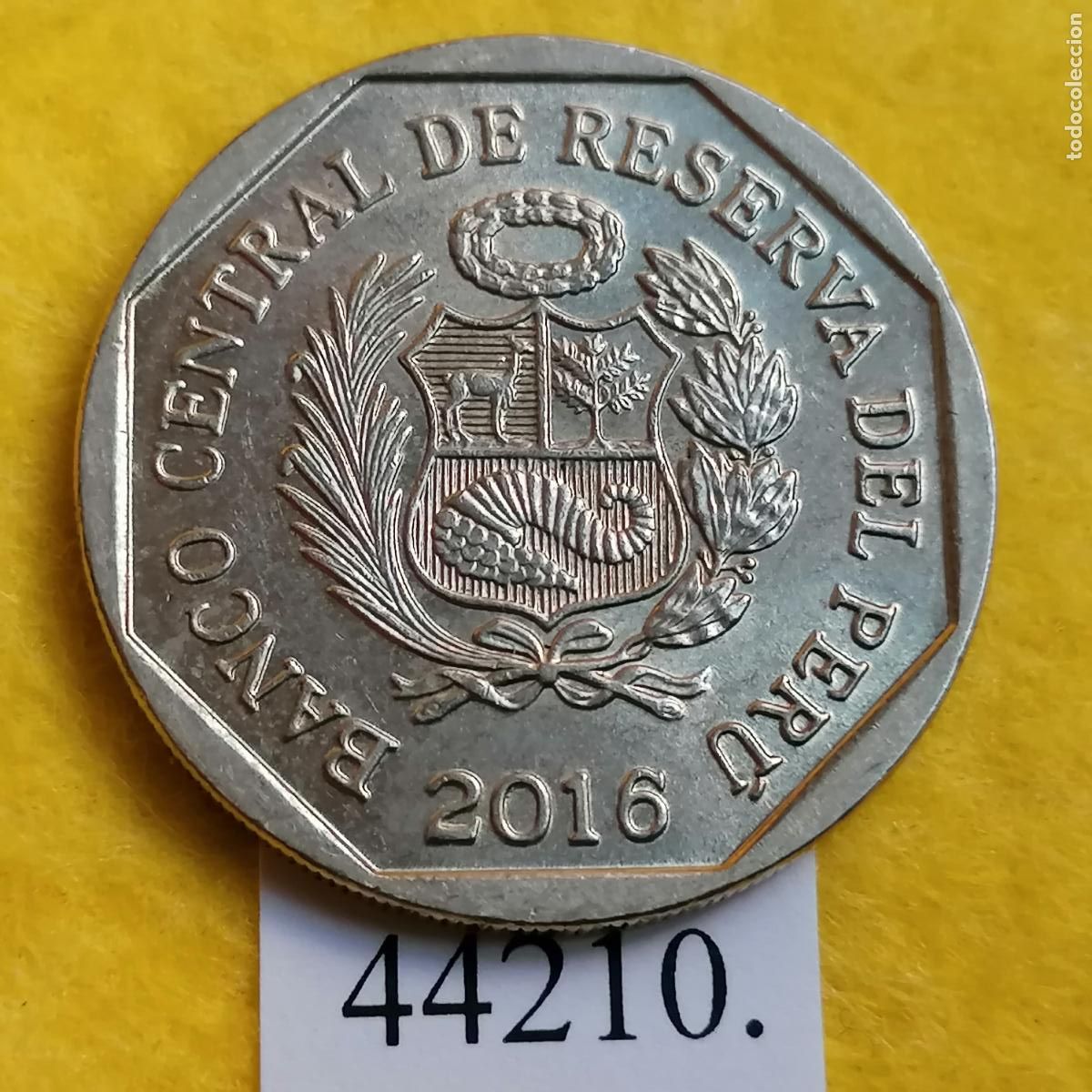 Monedas antiguas de Am&eacute;rica: Per&uacute; 1 sol 2016, Cabeza de Vaca - Foto 2