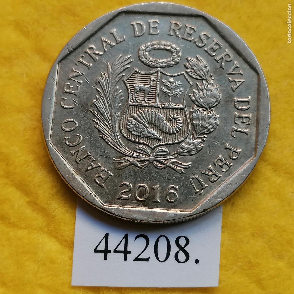Monedas antiguas de Am&eacute;rica: Per&uacute; 1 sol 2016, Cabeza de Vaca - Foto 2