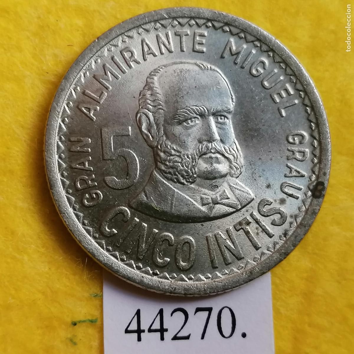 Monedas antiguas de Am&eacute;rica: Per&uacute;, 5 intis, 1986 , - Foto 1