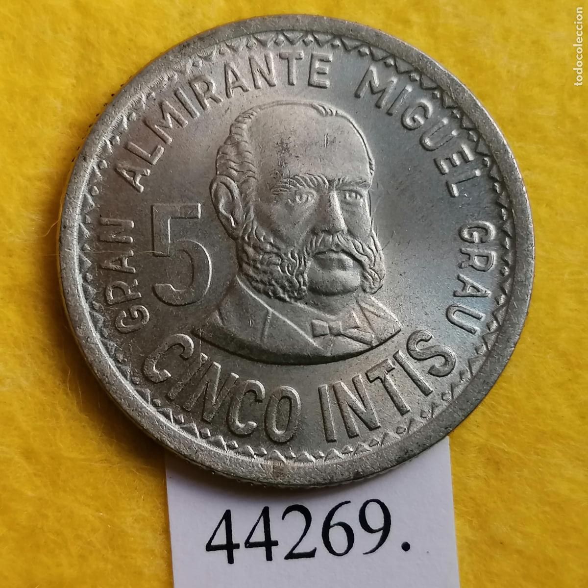 Monedas antiguas de Am&eacute;rica: Per&uacute;, 5 intis, 1986 , - Foto 1