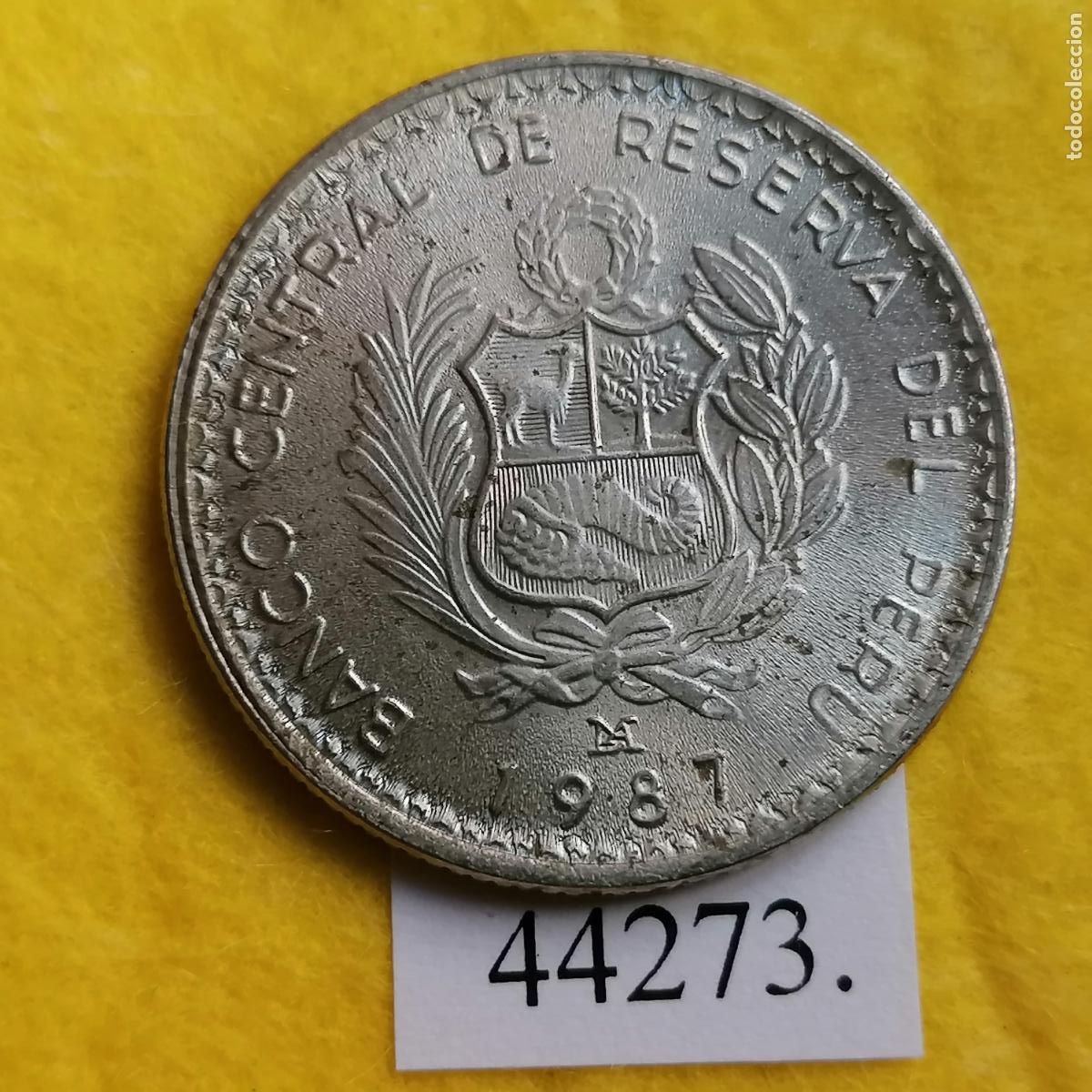 Monedas antiguas de Am&eacute;rica: Per&uacute;, 5 intis, 1987 , - Foto 2