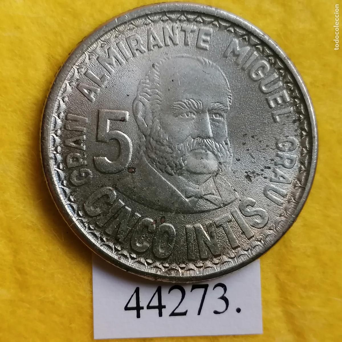 Monedas antiguas de Am&eacute;rica: Per&uacute;, 5 intis, 1987 , - Foto 1