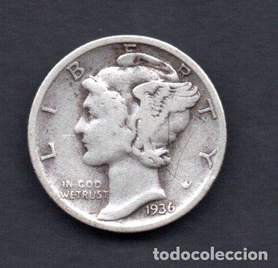 Monedas antiguas de Am&eacute;rica: USA - DIME de PLATA 1936 - Foto 1