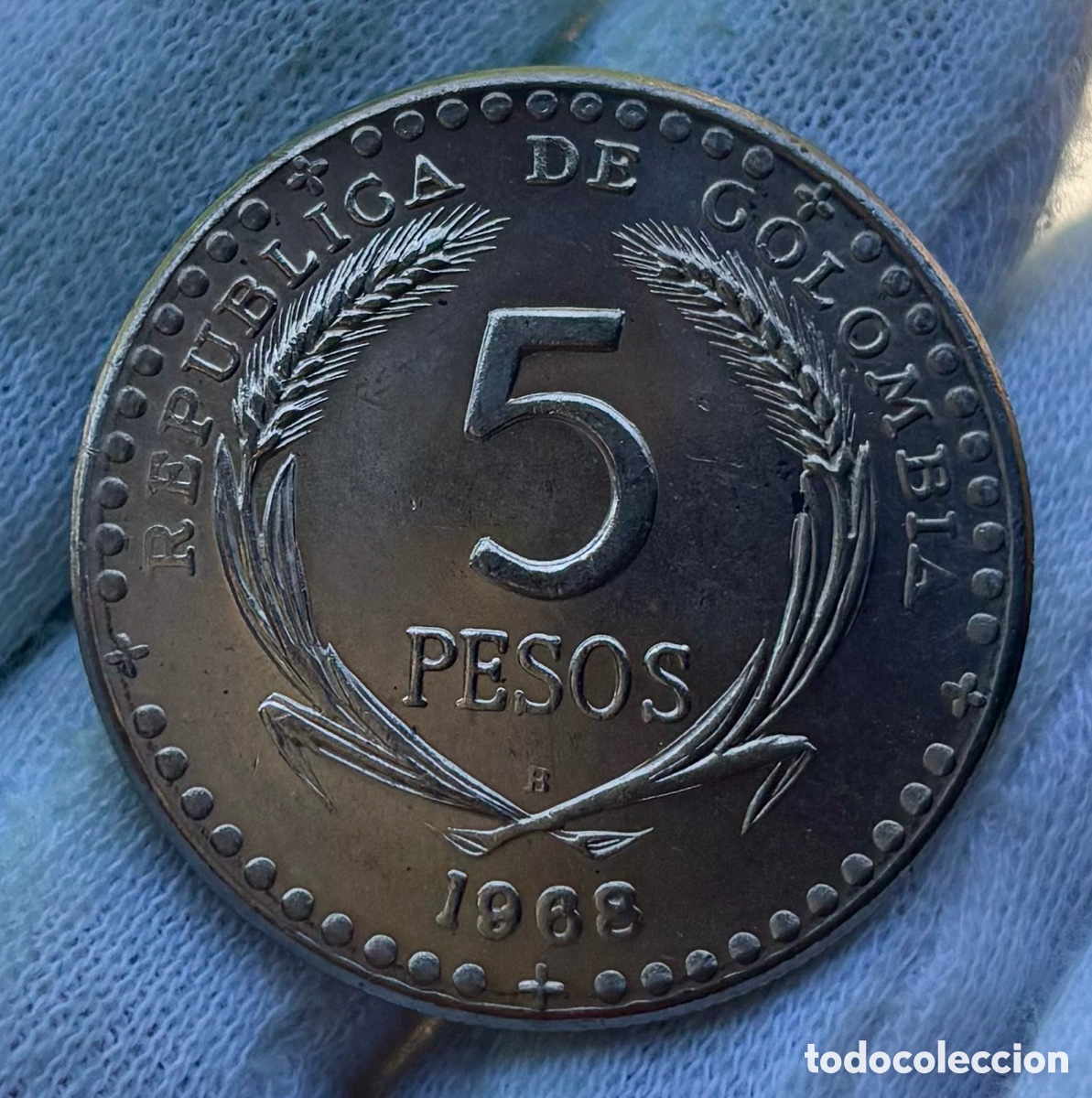 Monnaies anciennes d'Am&eacute;rique: Moneda COLOMBIA 5 Pesos 1968 SC/SC-