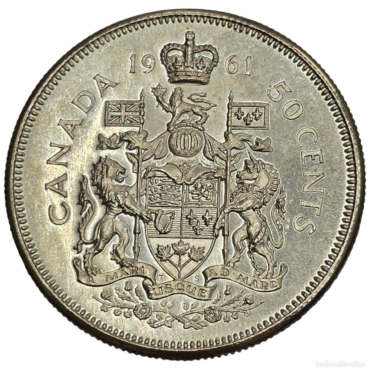 Monedas antiguas de Am&eacute;rica: CANADA. 50 CENTS. 1961. - Foto 2