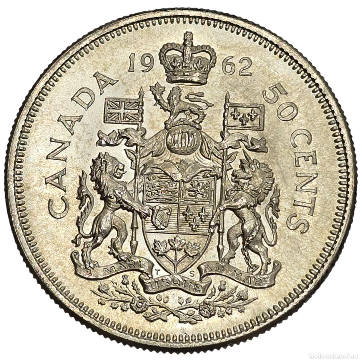 Monedas antiguas de Am&eacute;rica: CANADA. 50 CENTS. 1962. - Foto 2