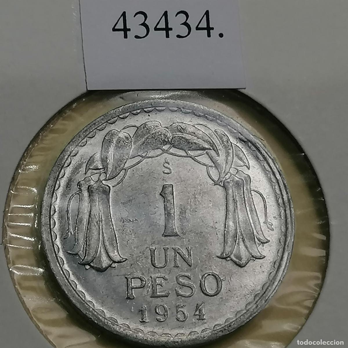 Monedas antiguas de Am&eacute;rica: Chile, 1 peso, 1954 , - Foto 2