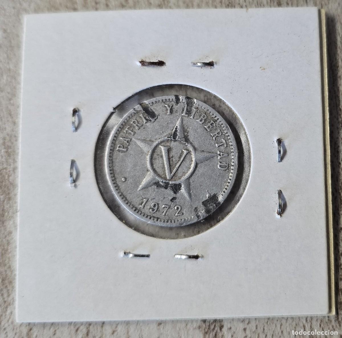 Monedas antiguas de Am&eacute;rica: Moneda de Cuba 1972 - 5 centavos - Foto 2