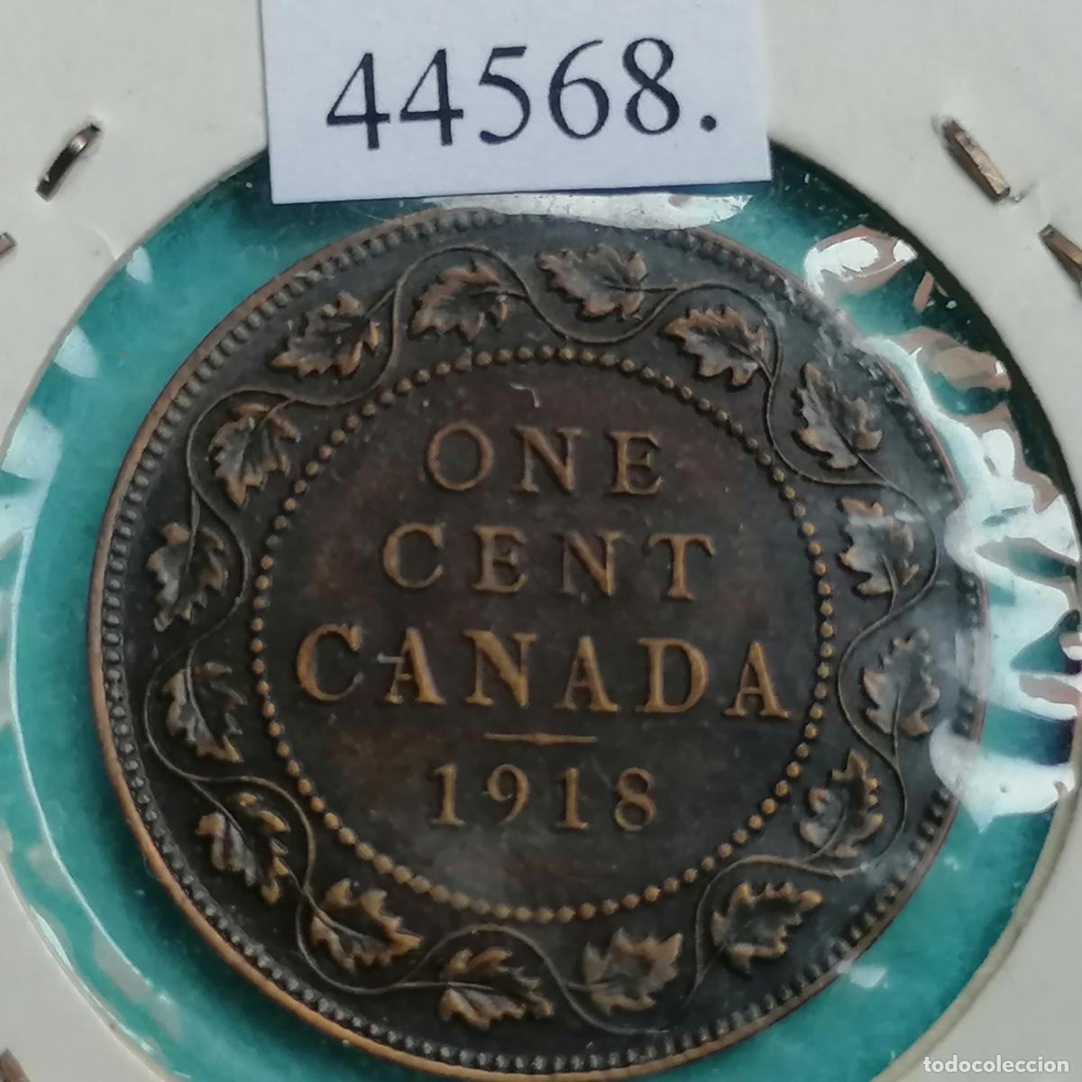 Monedas antiguas de Am&eacute;rica: Canada 1 centavo 1918, c&eacute;ntimo - Foto 2